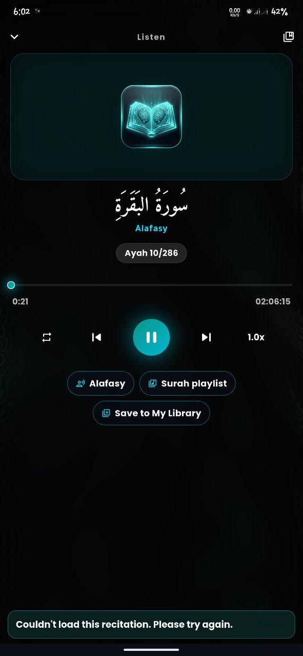 Quran Anywhere recitation player